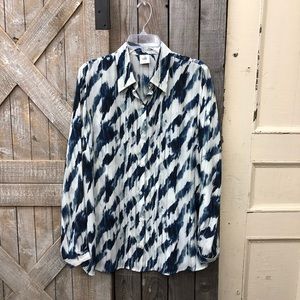 CAbi Moody Blues Button Down Blouse Shirt